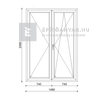 EkoSun 70 C 3r üv NY-BNY 150x210 cm jobb fehér kétszárnyú váltószárnyas erkélyajtó EkoSun 70 C 3r üv NY-BNY 150x210 cm jobb fehér kétszárnyú váltószárnyas erkélyajtó