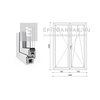 EkoSun 70 CL 3r üv NY-BNY 150x210 cm jobb fehér kétszárnyú váltószárnyas erkélyajtó EkoSun 70 CL 3r üv NY-BNY 150x210 cm jobb fehér kétszárnyú váltószárnyas erkélyajtó