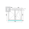 EkoSun 70 C 3r  üv  NY-BNY 180x150 cm jobb fehér kétszárnyú váltószárnyas ablak