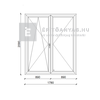 EkoSun 70 C 3r üv NY-BNY 180x210 cm bal fehér kétszárnyú váltószárnyas erkélyajtó EkoSun 70 C 3r üv NY-BNY 180x210 cm bal fehér kétszárnyú váltószárnyas erkélyajtó