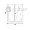 EkoSun 70 C 3r üv NY-BNY 180x210 cm jobb fehér kétszárnyú váltószárnyas erkélyajtó EkoSun 70 C 3r üv NY-BNY 180x210 cm jobb fehér kétszárnyú váltószárnyas erkélyajtó