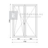 EkoSun 70 CL 3r üv NY-BNY 180x240cm bal kívül antracit belül fehér kétsz. váltószárny. erkélyajtó EkoSun 70 CL 3r üv NY-BNY 180x240cm bal kívül antracit belül fehér kétsz. váltószárny. erkélyajtó