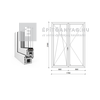 EkoSun 70 CL 3r üv NY-BNY 180x240 cm bal fehér kétszárnyú váltószárnyas erkélyajtó EkoSun 70 CL 3r üv NY-BNY 180x240 cm bal fehér kétszárnyú váltószárnyas erkélyajtó