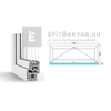 GreenEvolution 76 B 3r üv Bukó 150x60 cm fehér egyszárnyú ablak GreenEvolution 76 B 3r üv Bukó 150x60 cm fehér egyszárnyú ablak