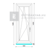 GreenEvolution 76 3D  3r üv  BNY 60x150 cm bal fehér egyszárnyú ablak
