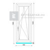 GreenEvolution 76 3D 3r üv BNY 60x150 cm jobb fehér egyszárnyú ablak GreenEvolution 76 3D 3r üv BNY 60x150 cm jobb fehér egyszárnyú ablak