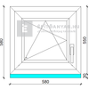 GreenEvolution 76 3D  3r üv  BNY 60x60 cm bal fehér egyszárnyú ablak