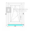 GreenEvolution 76 3D  3r üv  BNY 60x90 cm bal fehér egyszárnyú ablak