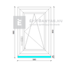 GreenEvolution 76 3D  3r üv  BNY 60x90 cm jobb fehér egyszárnyú ablak