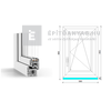 GreenEvolution 76 B 3r üv BNY 60x90 cm jobb fehér egyszárnyú ablak GreenEvolution 76 B 3r üv BNY 60x90 cm jobb fehér egyszárnyú ablak