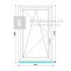 GreenEvolution 76 3D  3r üv  BNY 90x150 cm bal fehér egyszárnyú ablak