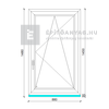 GreenEvolution 76 3D  3r üv  BNY 90x150 cm jobb fehér egyszárnyú ablak