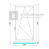 GreenEvolution 76 3D 3r üv BNY 90x150 cm jobb fehér egyszárnyú ablak GreenEvolution 76 3D 3r üv BNY 90x150 cm jobb fehér egyszárnyú ablak