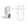 GreenEvolution 76 B 3r üv BNY 90x210 cm bal fehér egyszárnyú erkélyajtó GreenEvolution 76 B 3r üv BNY 90x210 cm bal fehér egyszárnyú erkélyajtó