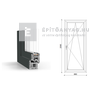 GreenEvolution 76 B 3r üv BNY 90x210 cm jobb kívül antracit, belül fehér egyszárnyú erkélyajtó GreenEvolution 76 B 3r üv BNY 90x210 cm jobb kívül antracit, belül fehér egyszárnyú erkélyajtó