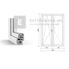 GreenEvolution 76 B 3r üv NY-BNY 150x210 cm bal fehér kétszárnyú váltószárnyas erkélyajtó GreenEvolution 76 B 3r üv NY-BNY 150x210 cm bal fehér kétszárnyú váltószárnyas erkélyajtó