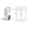 GreenEvolution 76 B 3r üv NY-BNY 180x240 cm bal fehér kétszárnyú váltószárnyas erkélyajtó GreenEvolution 76 B 3r üv NY-BNY 180x240 cm bal fehér kétszárnyú váltószárnyas erkélyajtó