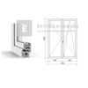 GreenEvolution 76 B 3r üv NY-BNY 180x240 cm jobb fehér kétszárnyú váltószárnyas erkélyajtó GreenEvolution 76 B 3r üv NY-BNY 180x240 cm jobb fehér kétszárnyú váltószárnyas erkélyajtó