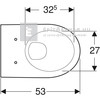 Geberit Selnova Square fali WC mélyöblítésű, 35x34x53 cm