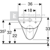 Geberit Selnova Square fali WC mélyöblítésű, 35x34x53 cm
