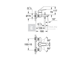 GROHE BauEdge egykaros kádcsaptelep, króm GROHE BauEdge egykaros kádcsaptelep, króm