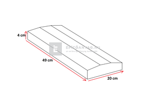 Leier lábazati kúpos fedlap finomszórt szürke 20x49x4 cm Leier lábazati kúpos fedlap finomszórt szürke 20x49x4 cm
