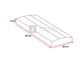 Leier lábazati kúpos fedlap finomszórt szürke 20x49x4 cm Leier lábazati kúpos fedlap finomszórt szürke 20x49x4 cm