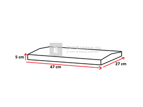 Semmelrock Rivago kerítéselem egyenes fedlap szürke 47x27x5 cm