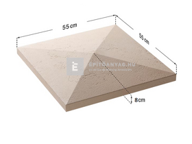 Star Stone Róma oszlop fedkő 55x55x8 cm smoke Star Stone Róma oszlop fedkő 55x55x8 cm smoke