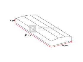 Leier lábazati kúpos fedlap finomszórt szürke 20x49x4 cm Leier lábazati kúpos fedlap finomszórt szürke 20x49x4 cm