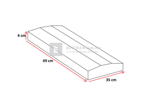 Leier lábazati kúpos fedlap finomszórt szürke 20x49x4 cm Leier lábazati kúpos fedlap finomszórt szürke 20x49x4 cm
