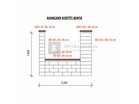 Viastein Avangard kerítéselem Via+ roppantott felület antracit-fehér árnyalt 20x40x16 cm Viastein Avangard kerítéselem Via+ roppantott felület antracit-fehér árnyalt 20x40x16 cm