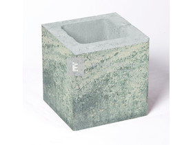 Leier Modern Kerítéskő félkő satírozott natúr füstantracit 20x20x20 cm Leier Modern Kerítéskő félkő satírozott natúr füstantracit 20x20x20 cm