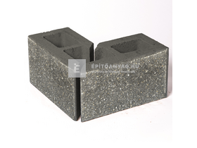 újHÁZ Modern kerítéskő sarokelem finomszórt, carbon 2x 40/20x20x20 cm