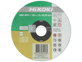 Hikoki vágótárcsa inox 125x1,0 mm Hikoki vágótárcsa inox 125x1,0 mm