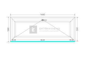 Königablak Veka 70 AD 2r üv B 150x60 cm fehér ablak