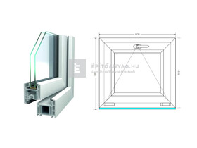 Königablak Veka 70 AD 2r üv B 60x60 cm fehér ablak