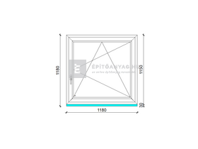 Königablak Veka 70 AD 2r üv BNY 120x120 cm jobb fehér ablak Königablak Veka 70 AD 2r üv BNY 120x120 cm jobb fehér ablak