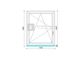 Königablak Veka 70 AD 2r üv BNY 120x150 cm bal fehér ablak Königablak Veka 70 AD 2r üv BNY 120x150 cm bal fehér ablak