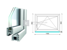 Königablak Veka 70 AD 2r üv BNY 120x90 cm jobb fehér ablak