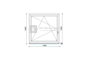 Königablak Veka 70 AD 2r üv BNY 150x150 cm bal fehér ablak Königablak Veka 70 AD 2r üv BNY 150x150 cm bal fehér ablak