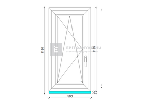 Königablak Veka 70 AD 2r üv BNY 60x120 cm bal fehér ablak