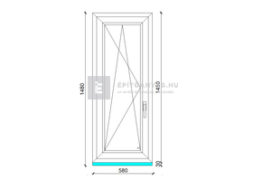 Königablak Veka 70 AD 2r üv BNY 60x150 cm bal fehér ablak