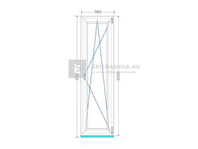 Königablak Veka 70 AD 2r üv BNY 60x210 cm jobb fehér ablak