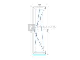 Königablak Veka 70 AD 2r üv BNY 60x210 cm jobb fehér ablak Königablak Veka 70 AD 2r üv BNY 60x210 cm jobb fehér ablak