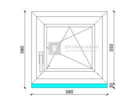 Königablak Veka 70 AD 2r üv BNY 60x60 cm jobb fehér ablak Königablak Veka 70 AD 2r üv BNY 60x60 cm jobb fehér ablak