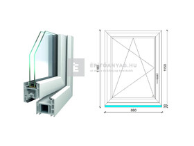 Königablak Veka 70 AD 2r üv BNY 90x120 cm bal fehér ablak Königablak Veka 70 AD 2r üv BNY 90x120 cm bal fehér ablak