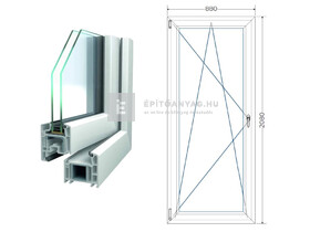 Königablak Veka 70 AD 2r üv BNY 90x210 cm bal fehér erkélyajtó