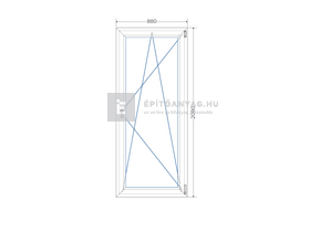 Königablak Veka 70 AD 2r üv BNY 90x210 cm jobb fehér erkélyajtó