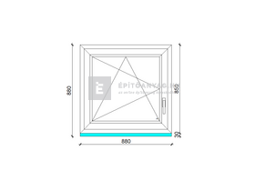 Königablak Veka 70 AD 2r üv BNY 90x90 cm bal fehér ablak Königablak Veka 70 AD 2r üv BNY 90x90 cm bal fehér ablak